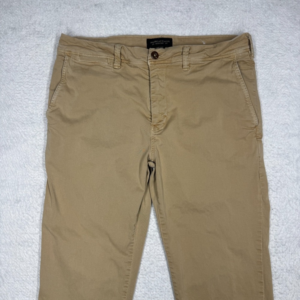 American Eagle Extreme Flex 4 Slim Straight Leg Chino Pants Beige Men's 34x34 - Picture 2 of 14